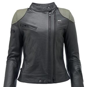 Blauer H.T. Charlie Women's Motorcycle Jacket Leather 4 Seasons Black-Green